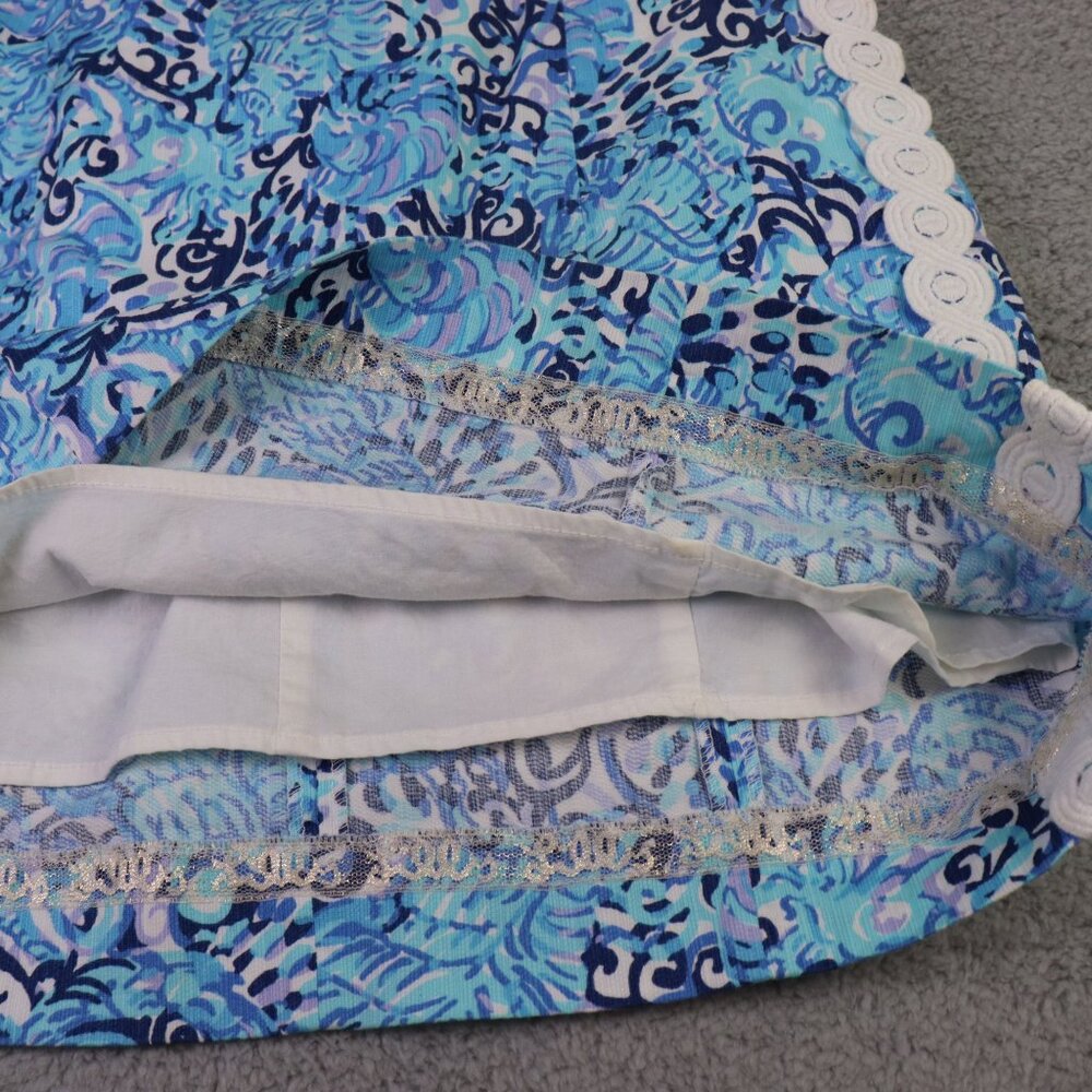 Lilly Pulitzer Mila Shift Dress Womens 4 Blue Light Aqua Spritz Bow Seahorse AOP - Picture 7 of 12